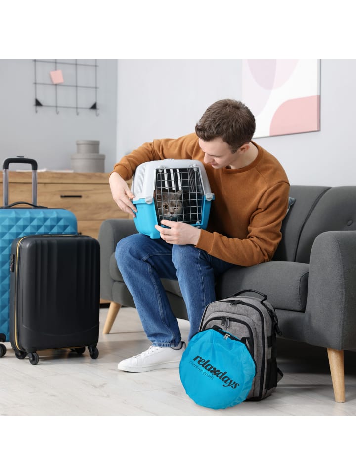 relaxdays Katzentunnel in Schwarz/ Blau günstig kaufen onesize