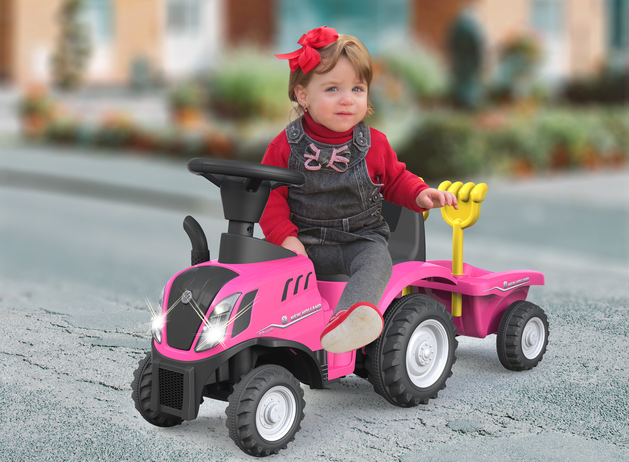 Jamara e.K. JAMARA-460357-Rutscher New Holland T7 Traktor pink