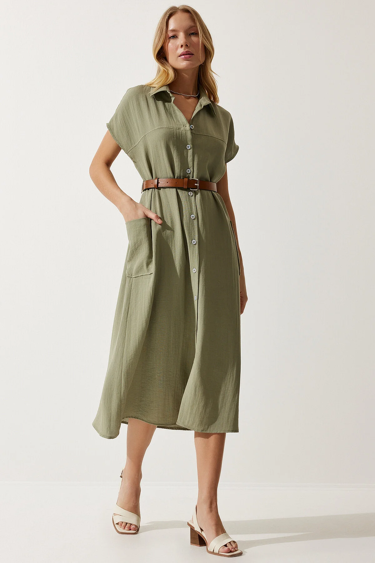 Happiness İstanbul  Kleid - Khaki - A-Linie