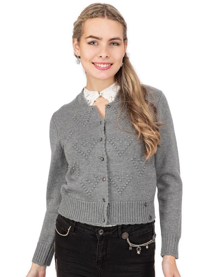 Spieth & Wensky Strickjacke BRESCIA in mittelgrau günstig kaufen
