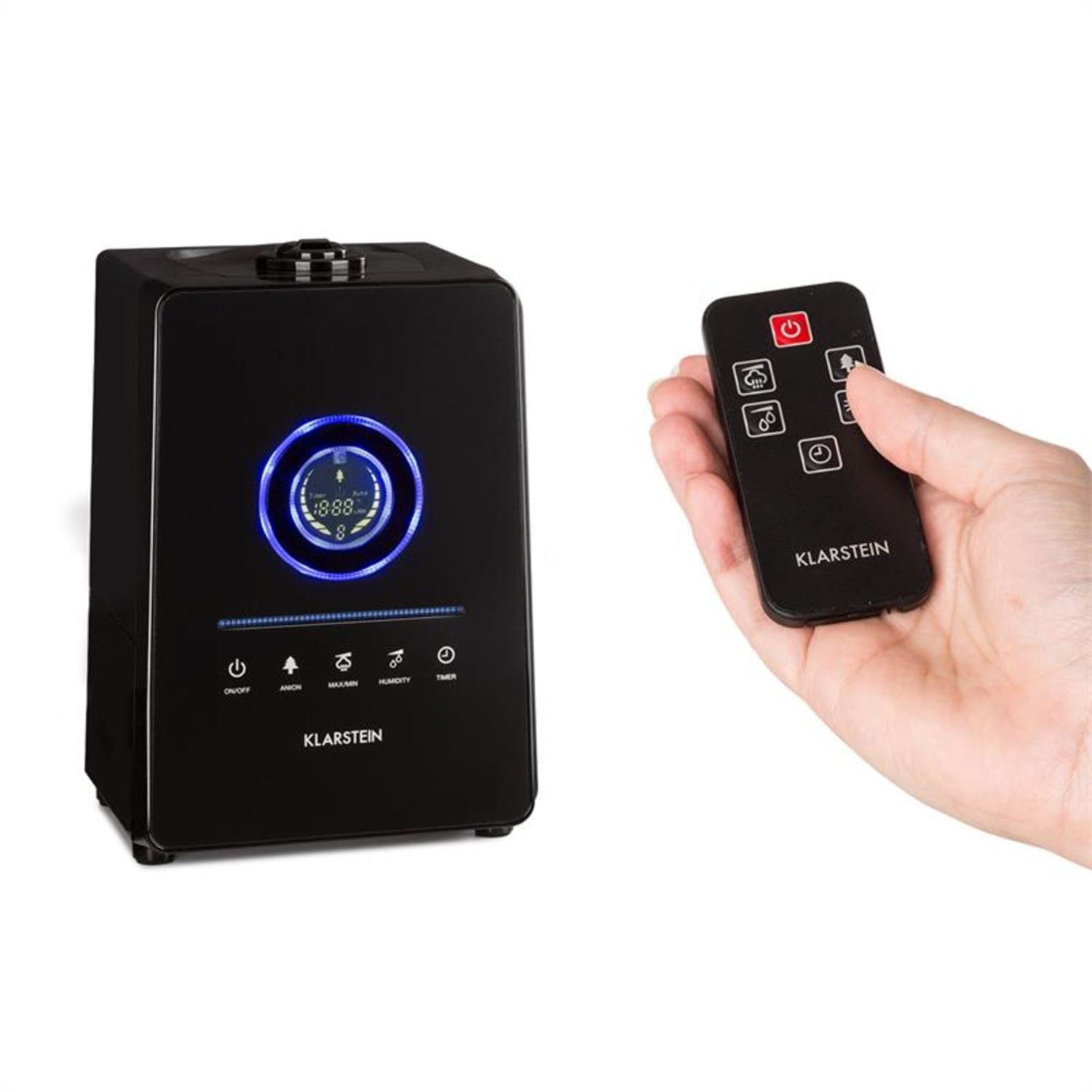 Klarstein Luftbefeuchter Monaco Digitaler Ultraschall-Luftbefeuchter schwarz, 6 l Wassertank