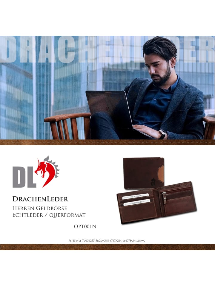 DrachenLeder Portemonnaie Leder Herren Geldbörse Serie Ben günstig kaufen onesize