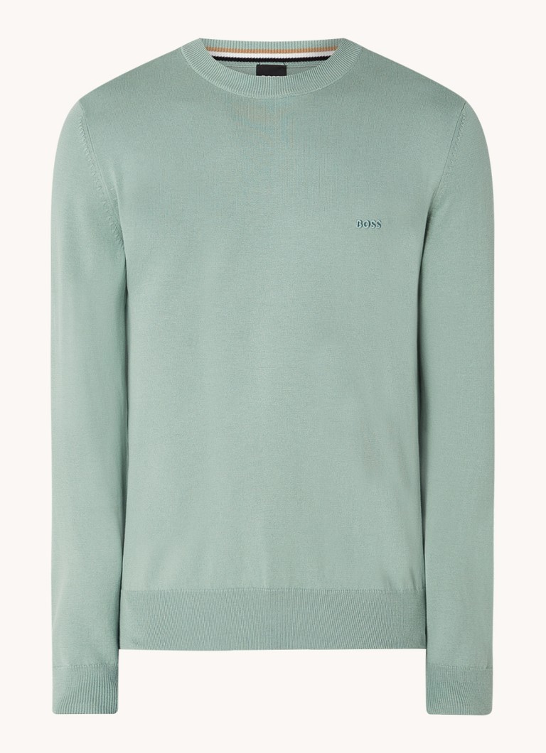 HUGO BOSS Pacas fine knit pullover with logo embroidery