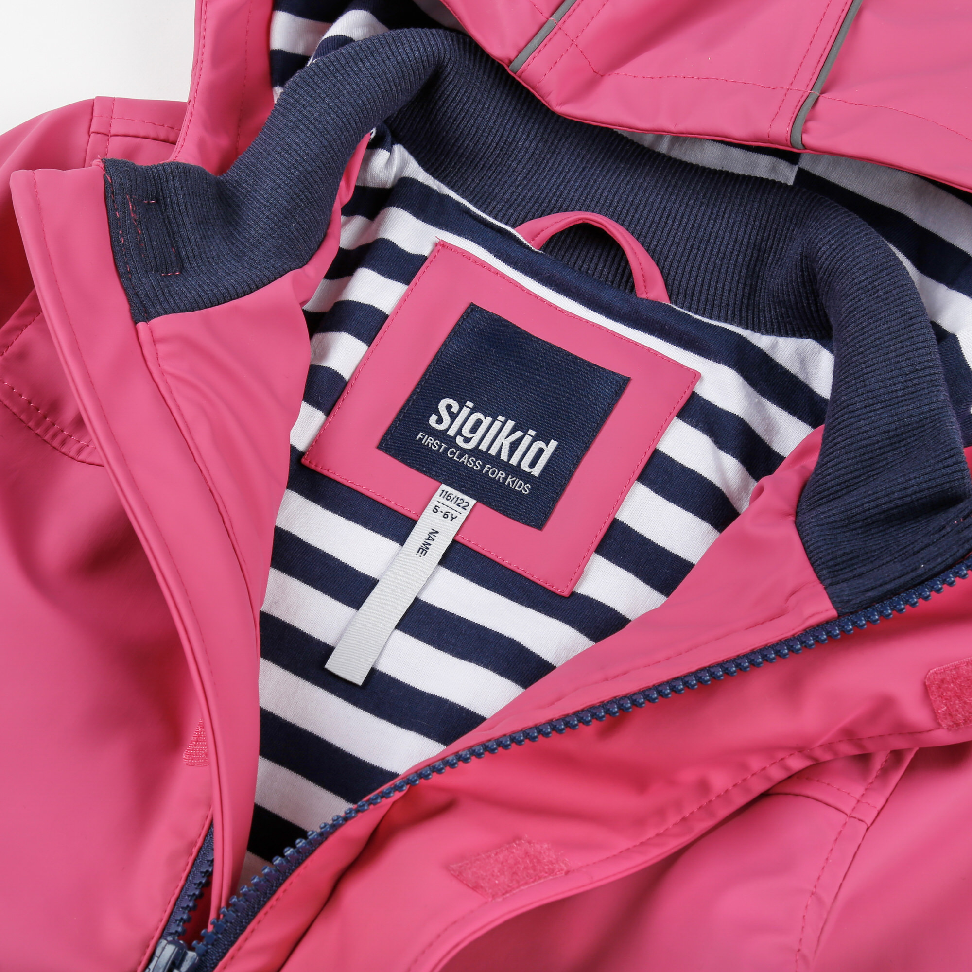 Pinkfarbene Regenjacke, mit Baumwolle gefüttert