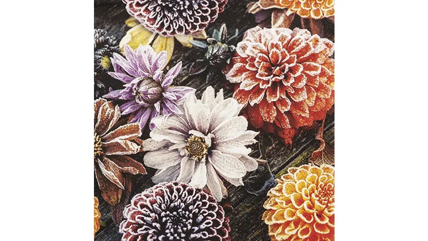 Home-Fashion Serviette Frosted Dahlia 33x33cm schwarz
