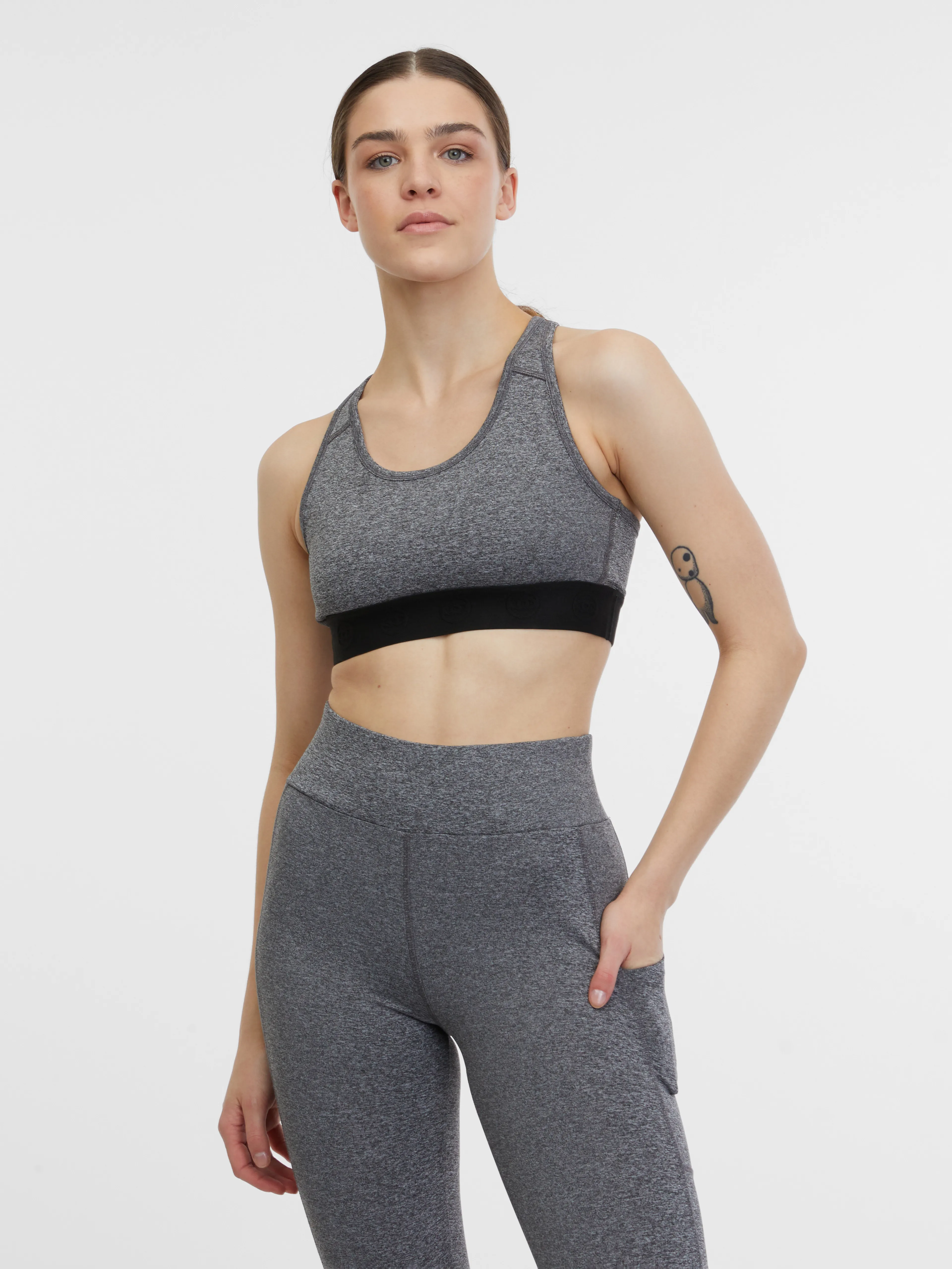 Grau gestromter Damen-Sport-BH ORSAY