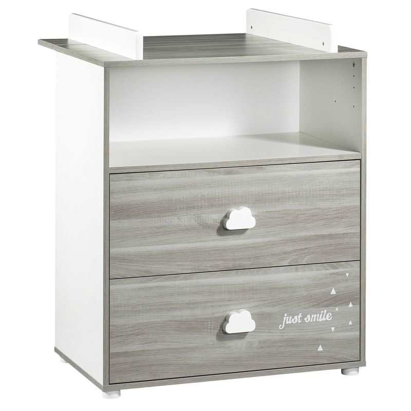 Commode à langer 2 en 1 chêne silex Smile