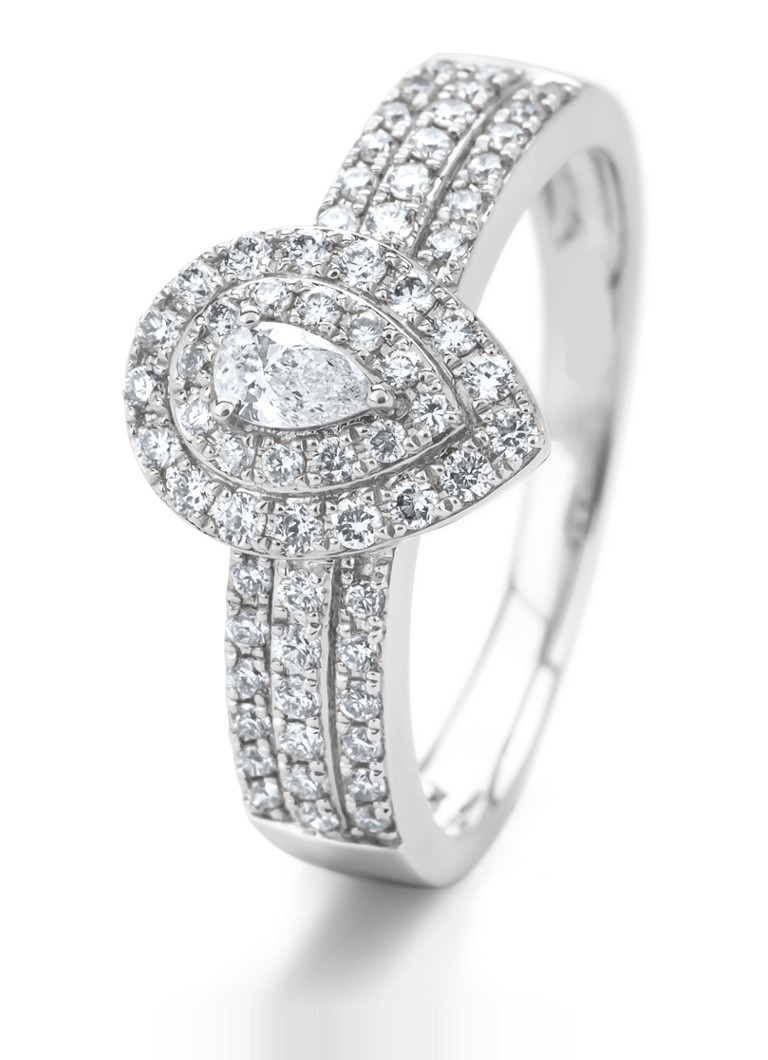 Inel cu vârf de diamant din aur alb, diamant de 0.50ct, Petite Romance