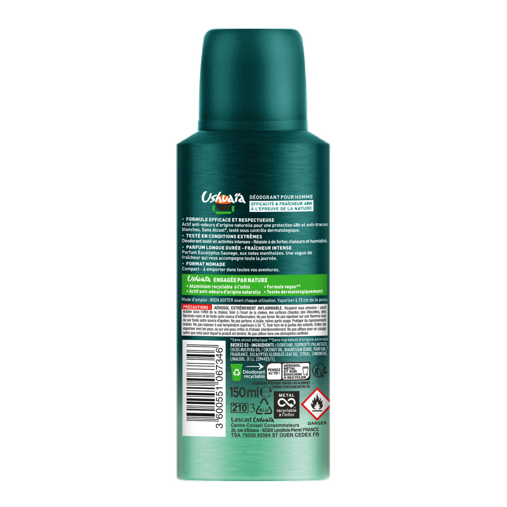 ushuaïa Ushuaia Ushuaia Atomiseur Homme Eucalyptus Sauvage