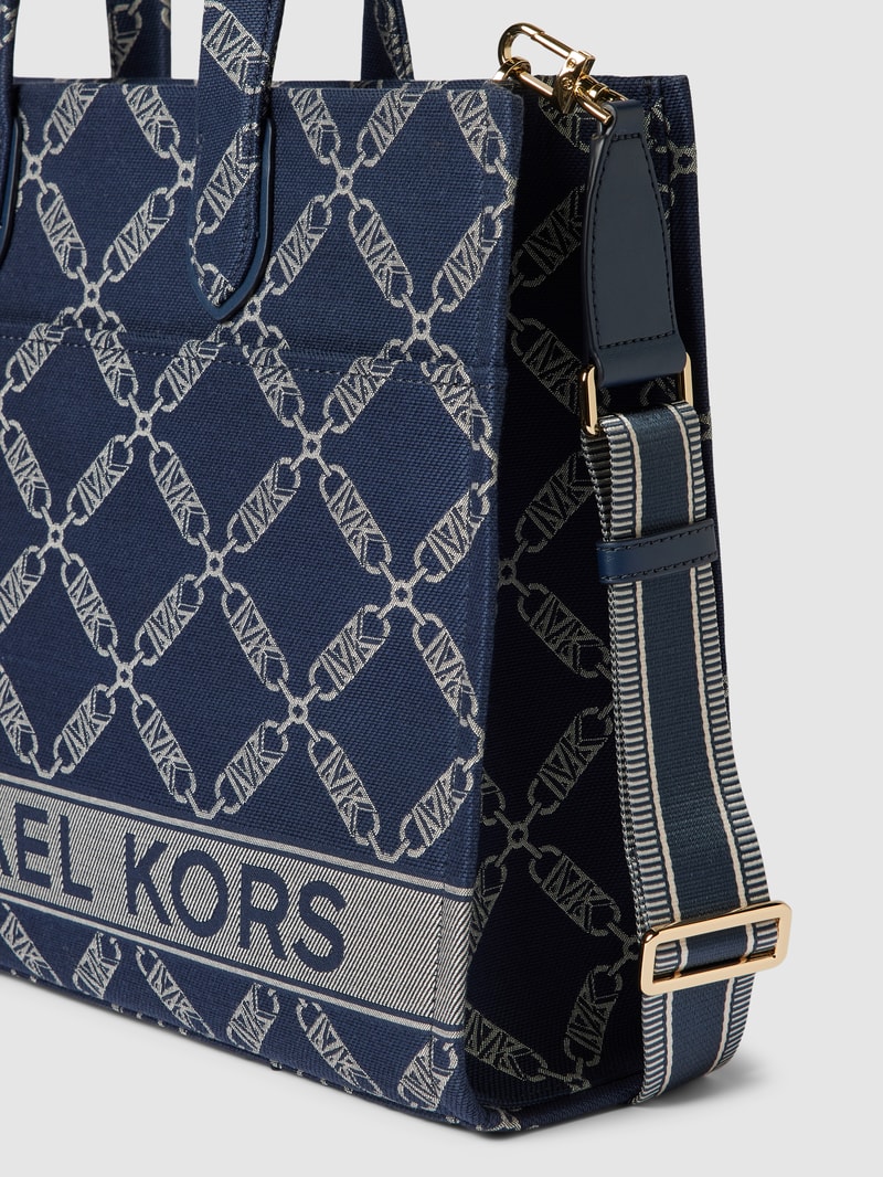 Tote Bag mit Allover-Muster Modell 'GIGI' in marineblau