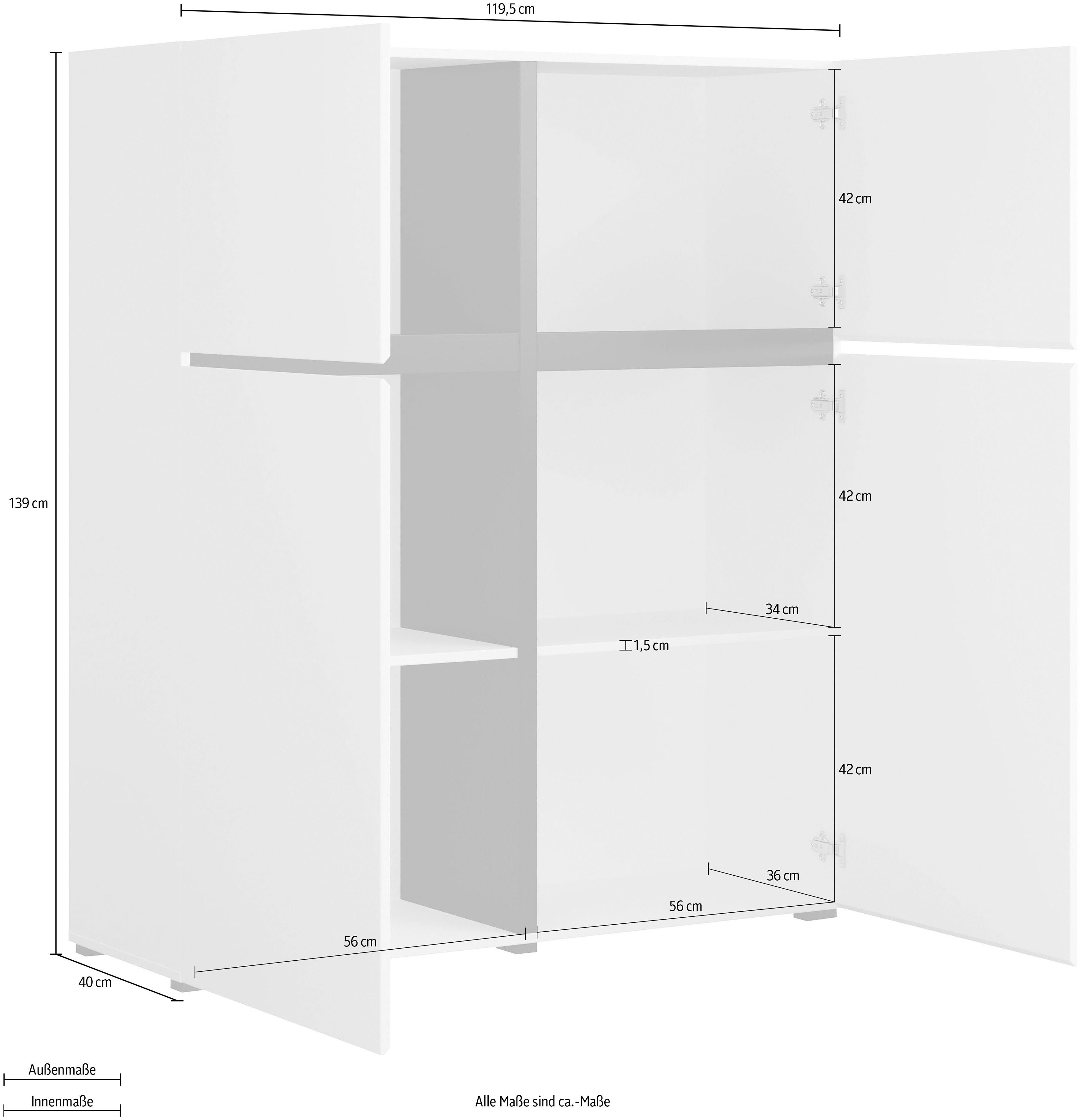INOSIGN Highboard Cross, Breite 119,5 cm