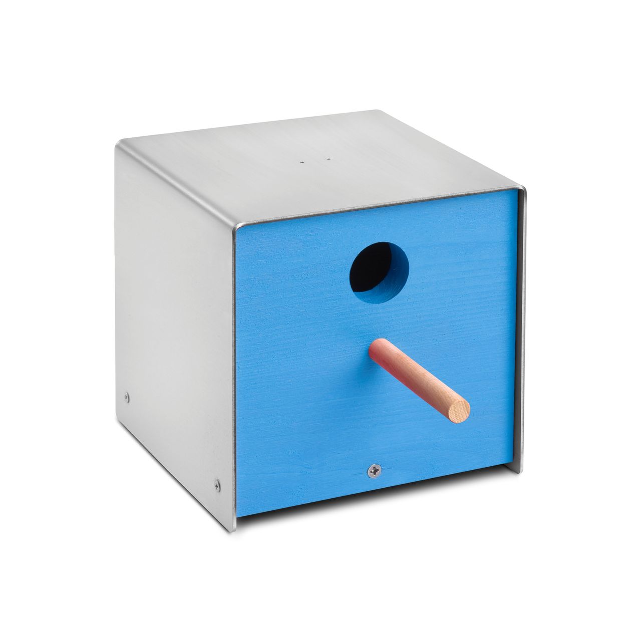Keilbach Designprodukte Keilbach Nistkasten, Edelstahl, blaue Holzfront