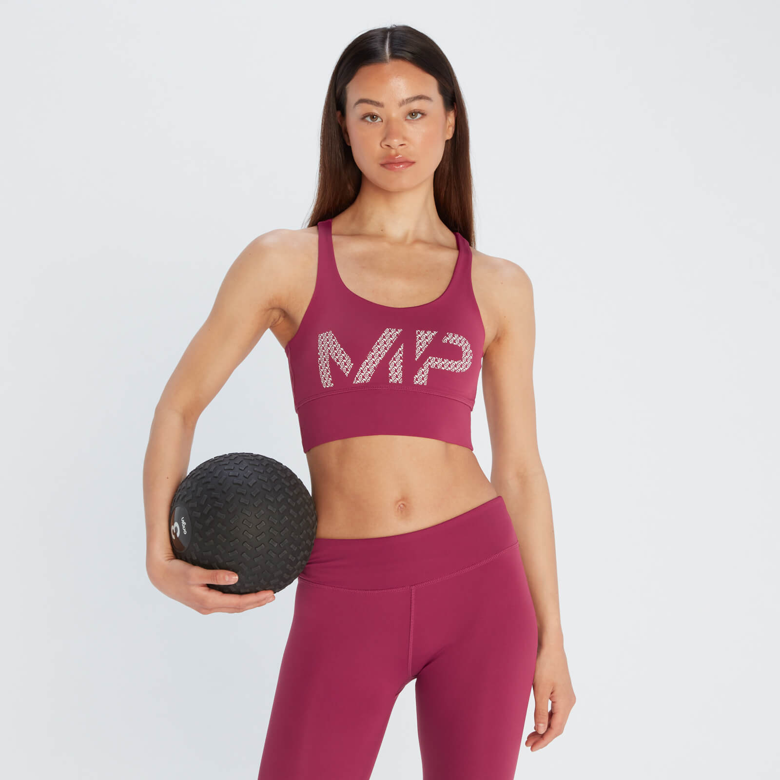 Brassière de sport à imprimé MP Essentials pour femmes – Prune