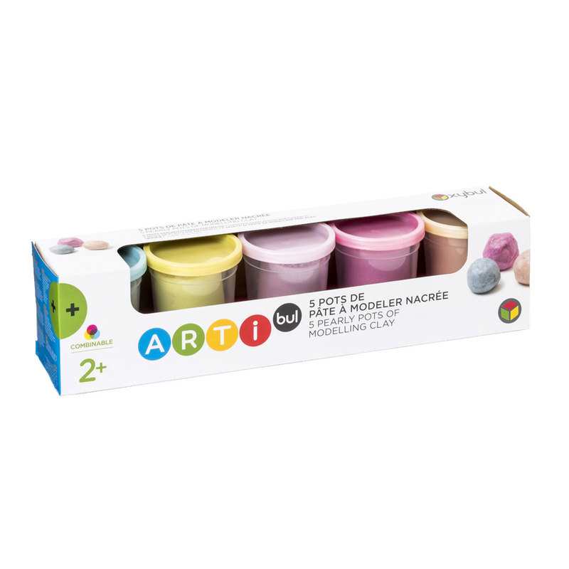 5 pots de pâte à modeler nacrée Oxybul
