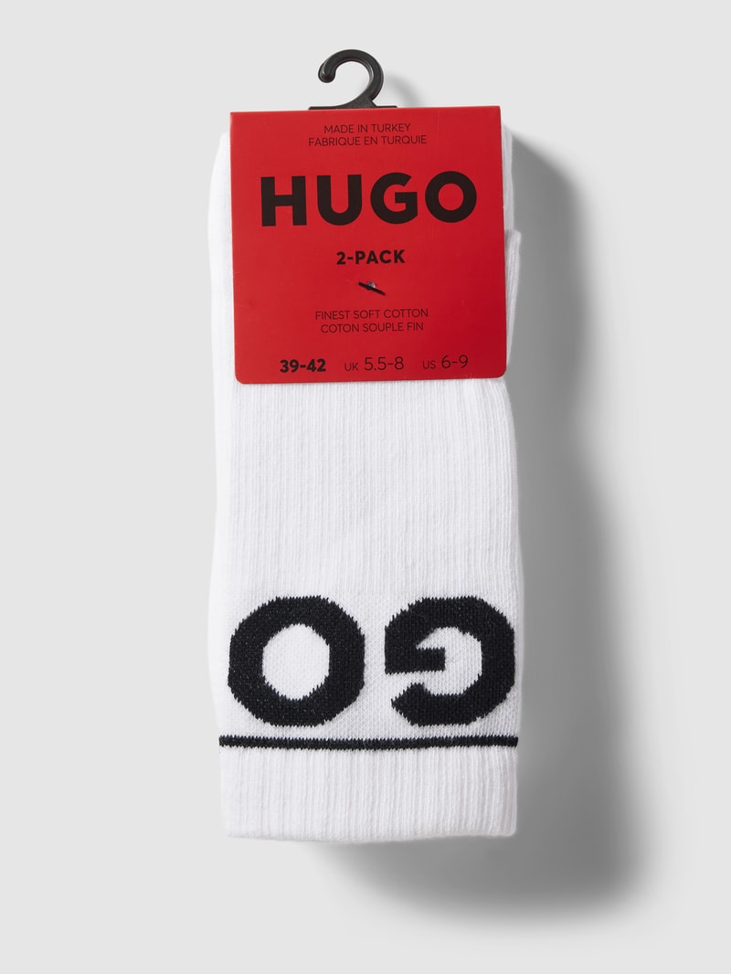 Socken mit Label-Stitching im 2er-Pack in weiß