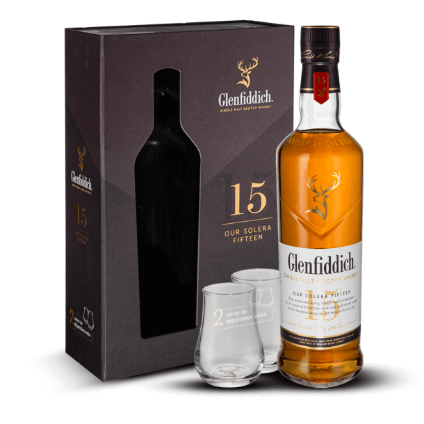 Coffret Glenfiddich 15 Ans 40% + 2 Verres