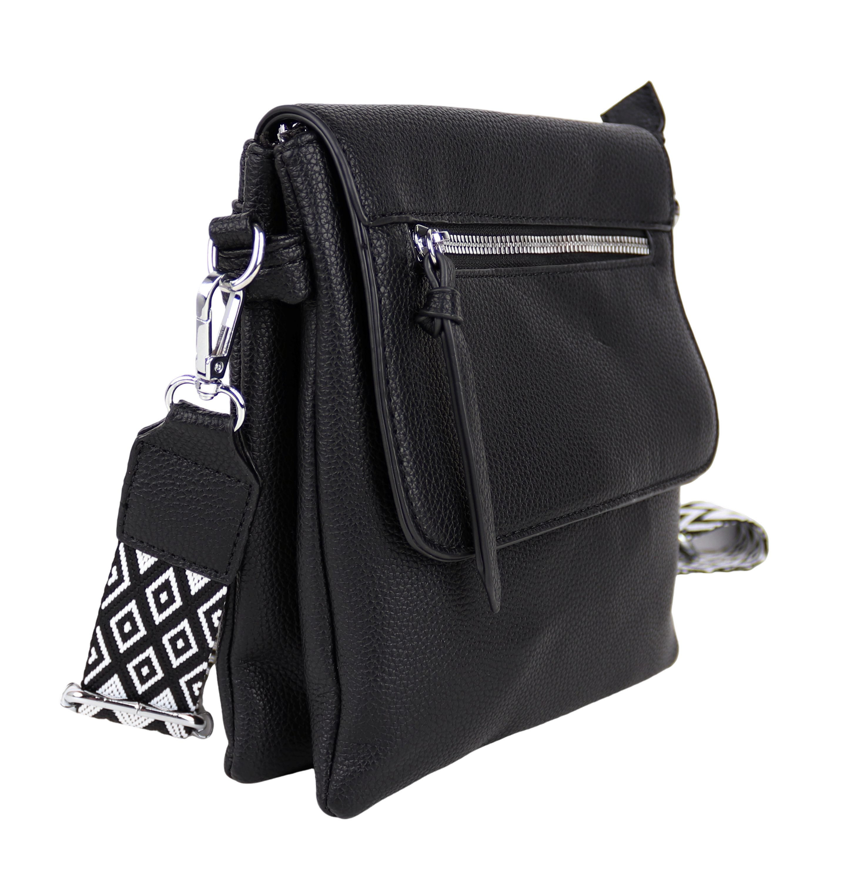 MIRROSI Umhängetasche Damen Crossbody Bag, Klein 20x22x3cm (gemusterten& verstellbaren Schulterriemen, 1 Tasche & 2 Gurte), Kleine Tasche, Schultertasche für jeden Anlass