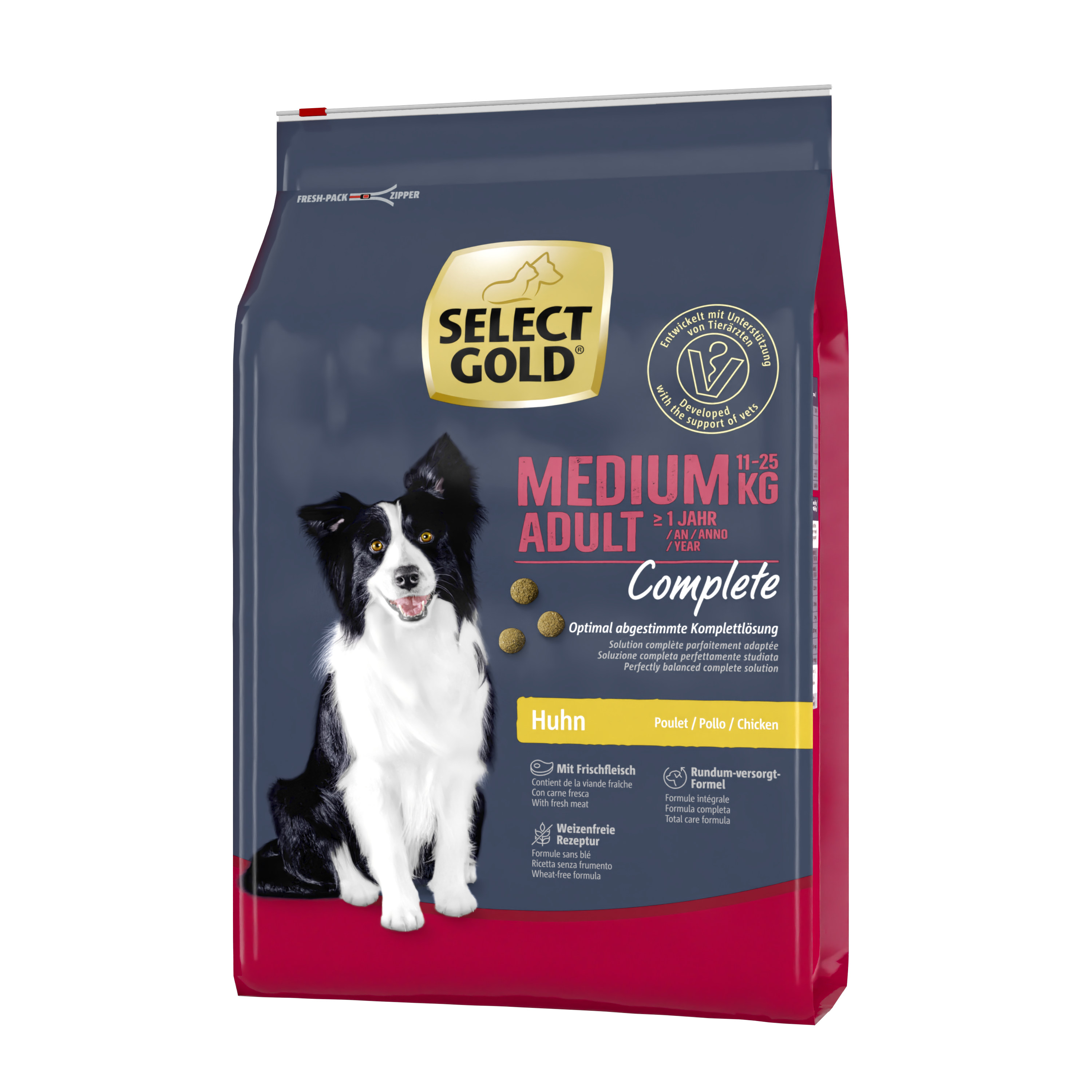 SELECT GOLD Hundetrockenfutter SELECT GOLD Complete Medium Adult Huhn 4 kg