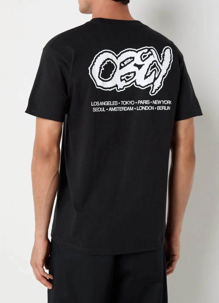 Obey Draw T-krekls ar logotipu un apdruku aizmugurē