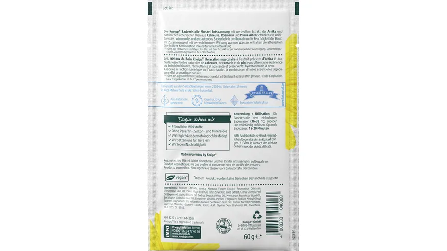 Kneipp Badekristalle Muskel Entspannung 60 g