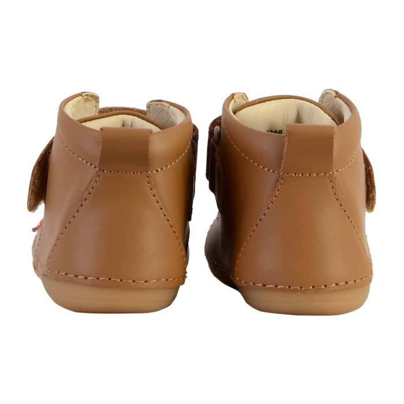 Basket Scratch Cuir Enfant Kickers Sabio marron