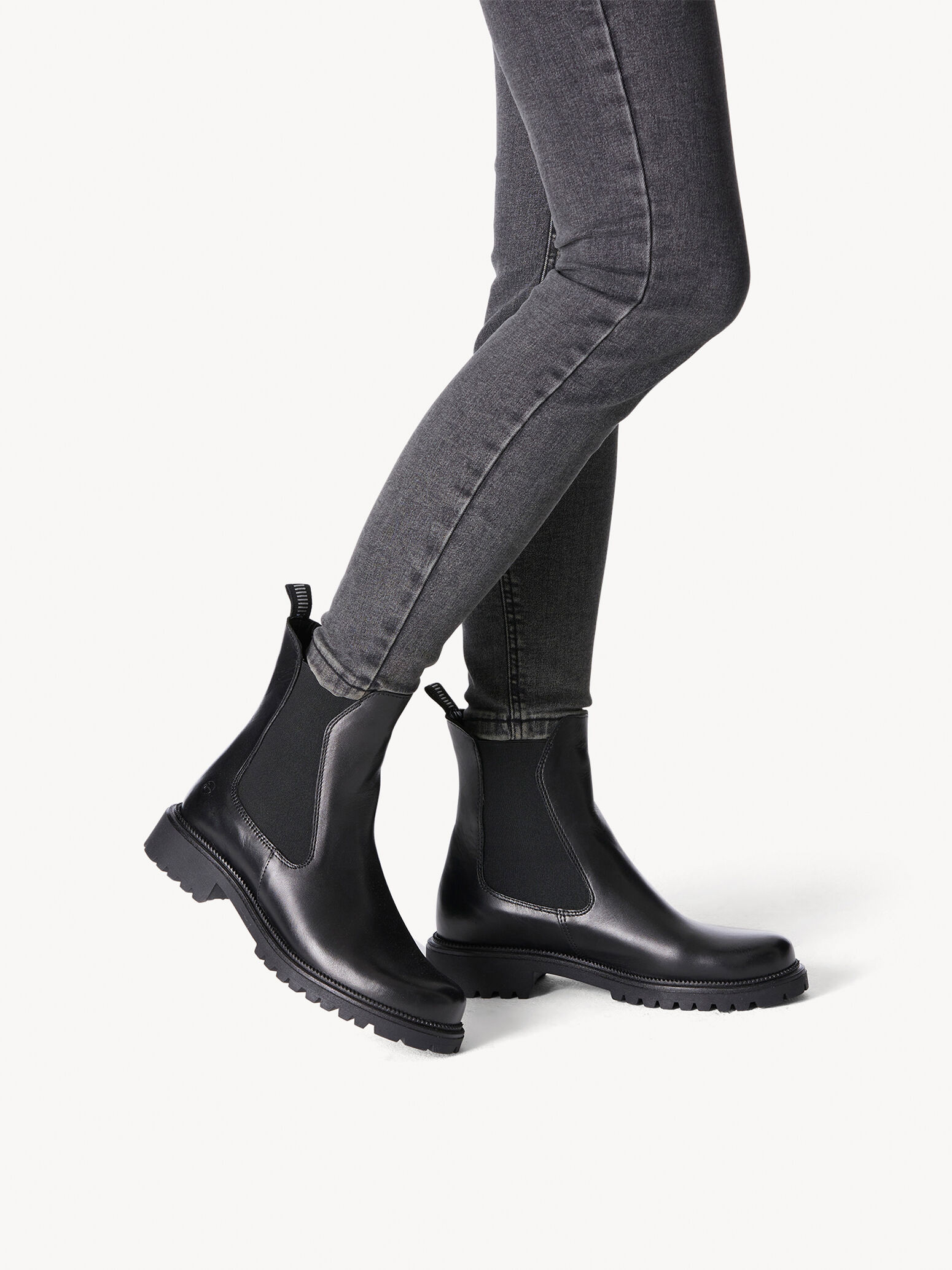 Bottine Chelsea en cuir - noir