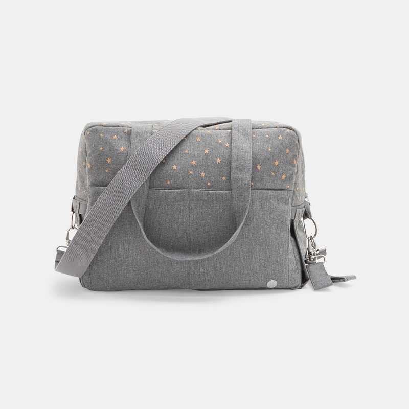 Sac à langer multipoches gris naissance