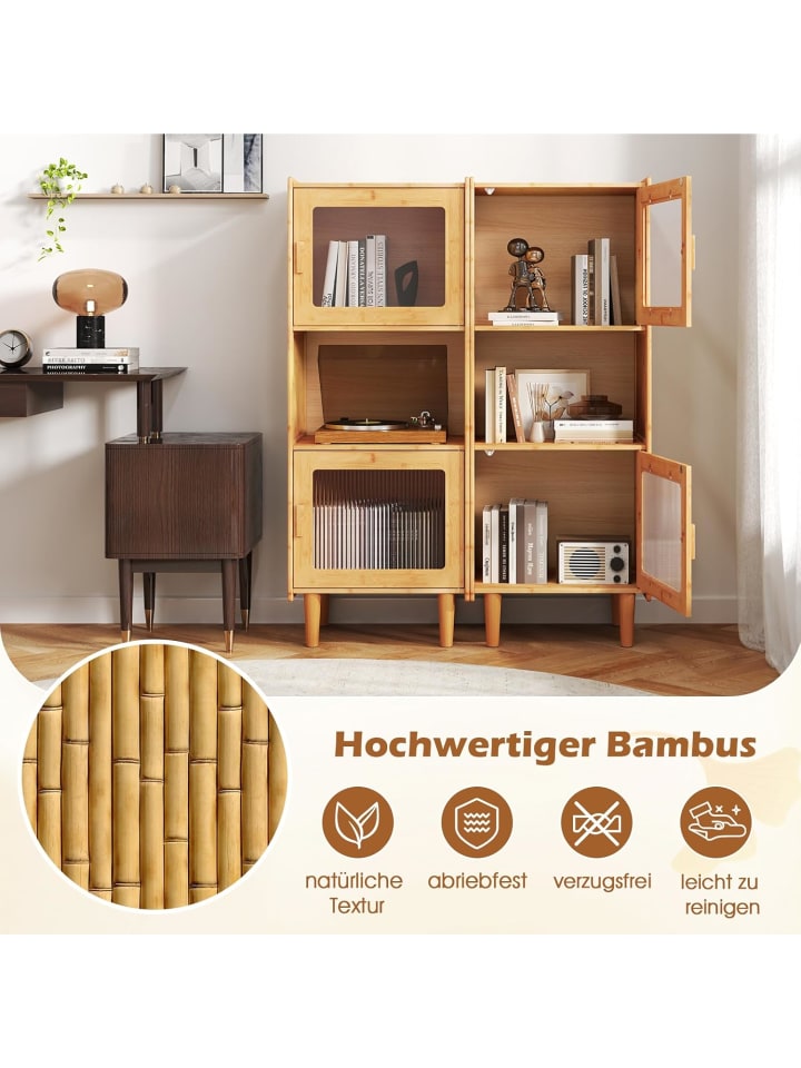 COSTWAY Küchenschrank Bambus 49,5 x 40 x 130 cm in Hellbraun günstig kaufen onesize