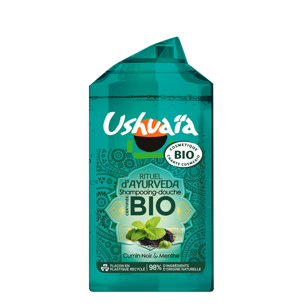 ushuaïa Ushuaïa Shampooing douche certifiée BioCumin Noir & Menthe 250ml Shampooing Douche certifiée BIO Cumin Noir & Menthe