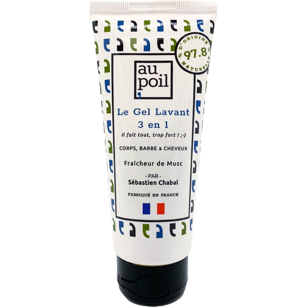 au poil Gel lavant  3 en 1  100 ml gel lavant 3 en 1  sans sulfate  pour  corps,  barbe et cheveux