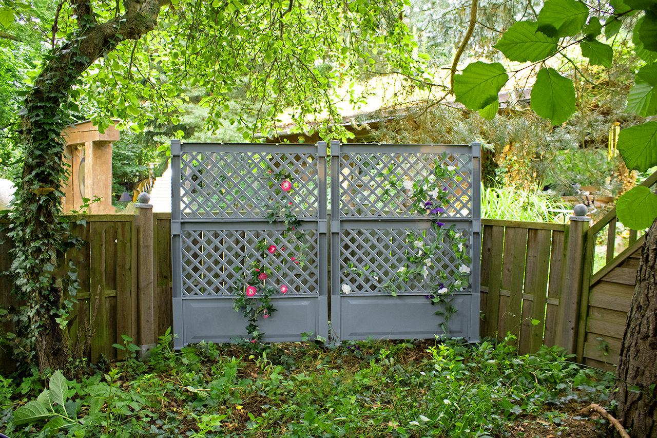 KHW KHW Spalier (2-tlg.) 100 cm mit Erdspießen, grau - 2er Set