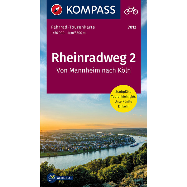 FAHRRAD-TOURENKARTE RHEINRADWEG 2, VON MANNHEIM NACH KÖLN - Fahrradkarte