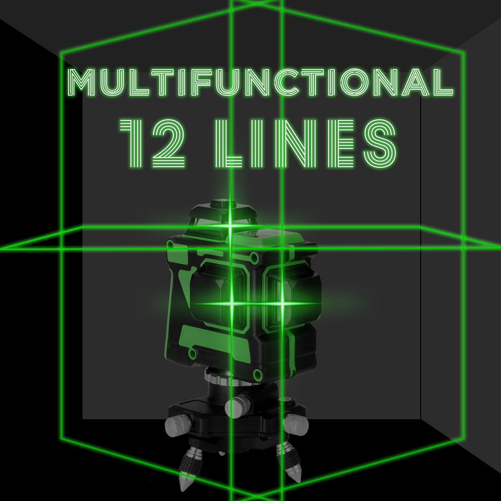 Tidyard Linienlaser 3D-Laser-Level-Tool 12 Linien mit 1,2 m Stativ
