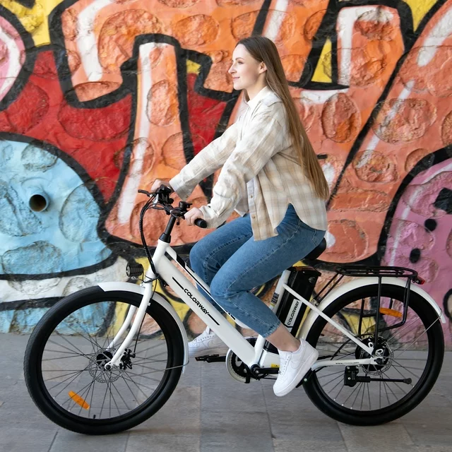 COLORWAY 26 Electric Bike for Woman, 500W Powerful Motor, 36V 12AH Removable Battery E Bike, , Max. Speed 19.9MPH Electric Bicycle