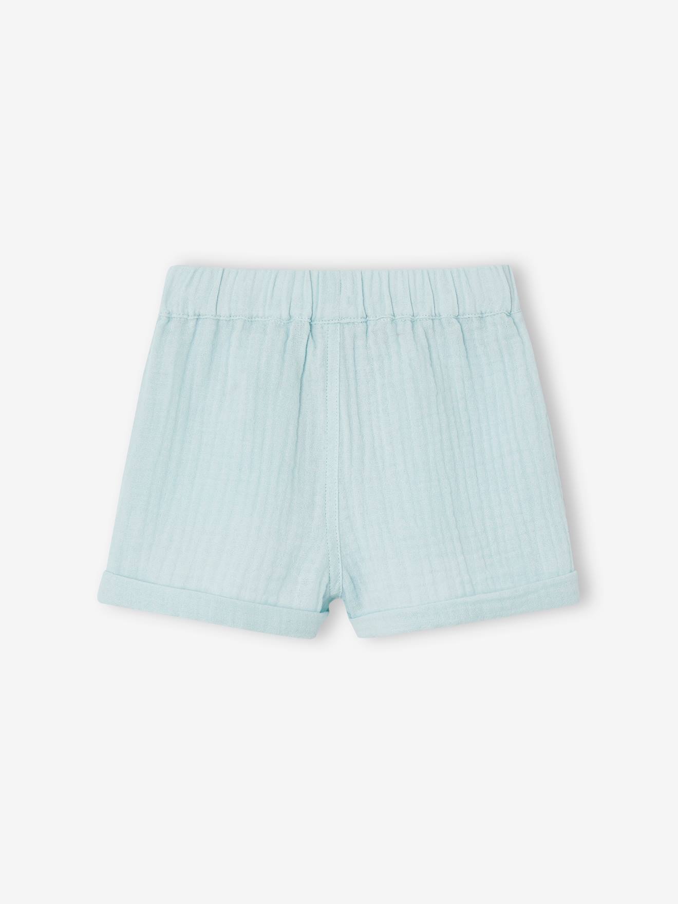 Vertbaudet Baby Musselin-Shorts - blau