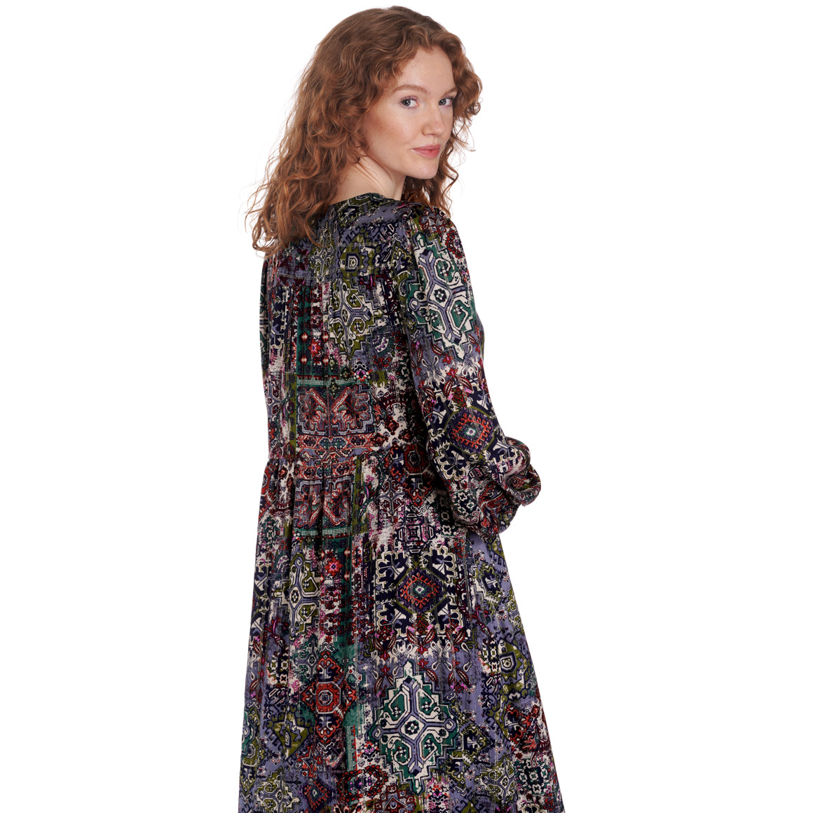 Damen Midi-Kleid mit Effektgarn