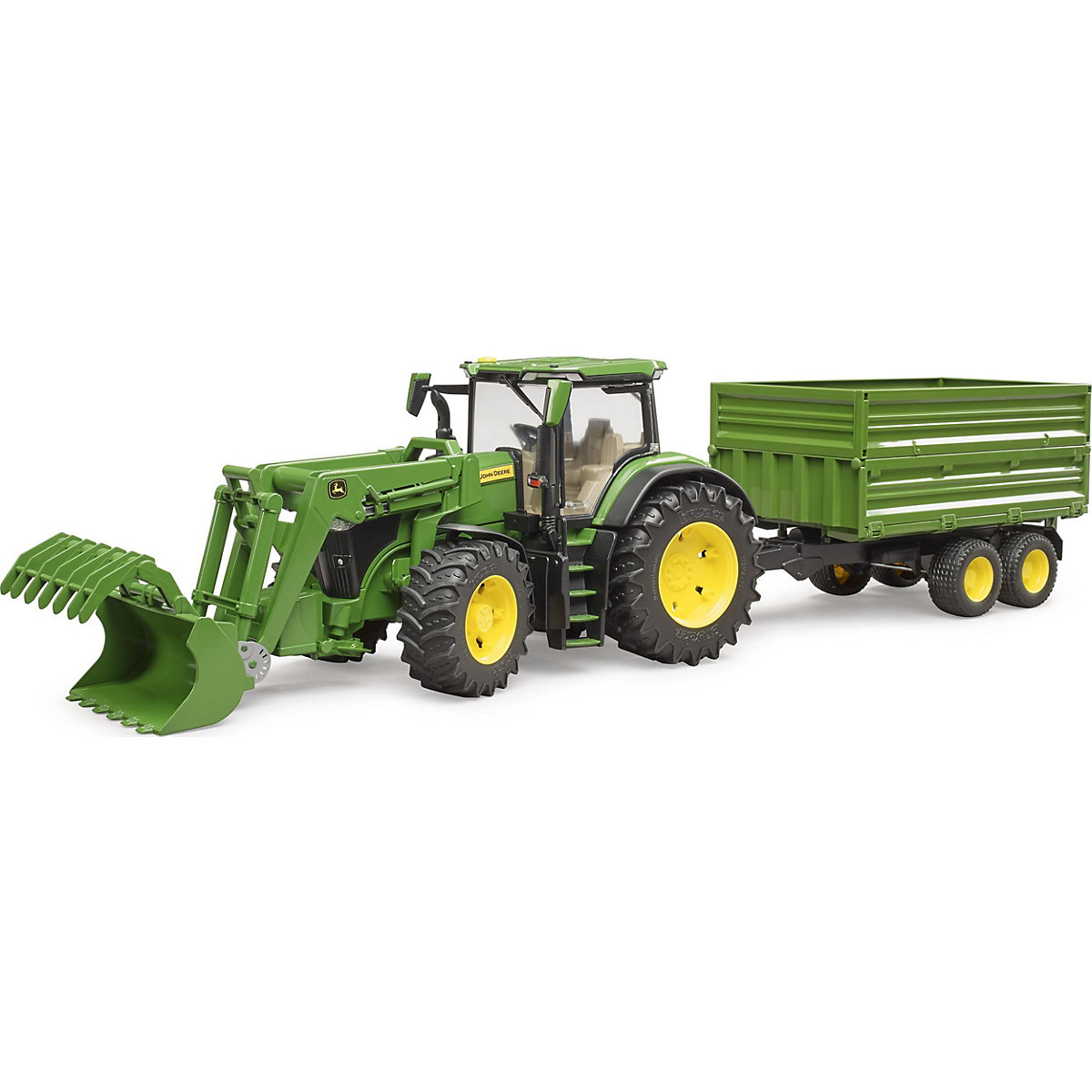BRUDER Traktor John Deere mit Anhänger 1:16