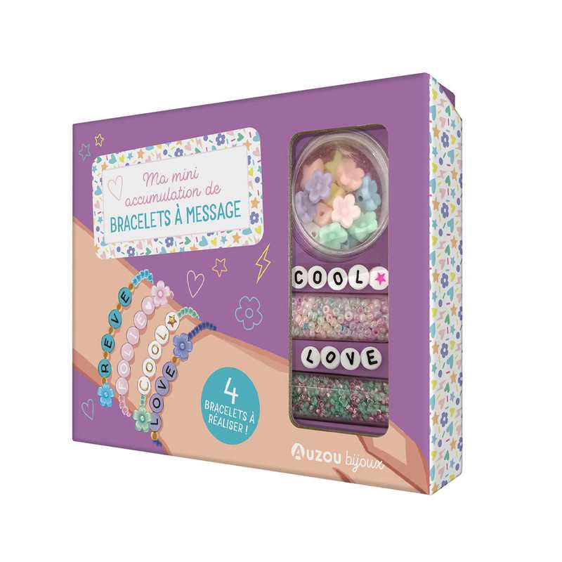 Coffret Mon superbe bijou, ma mini accumulation de bracelets à message - Auzou