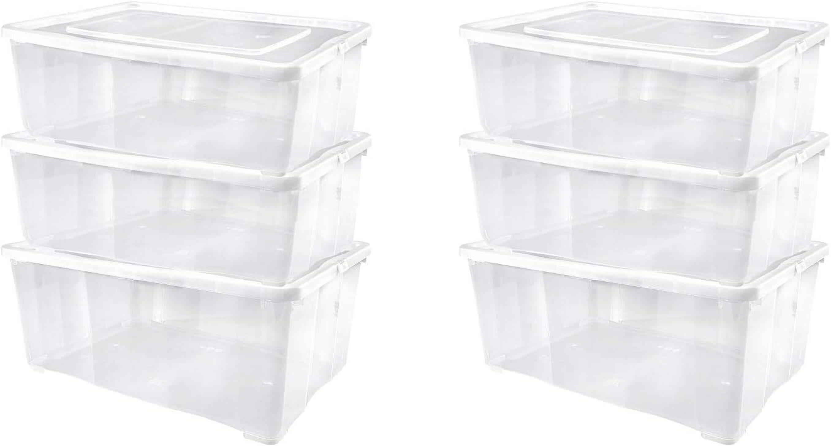 ALPFA Schuhbox 6 er Set je 5,0 Liter Klarsichtboxen Stapelboxen Kunststoffboxen