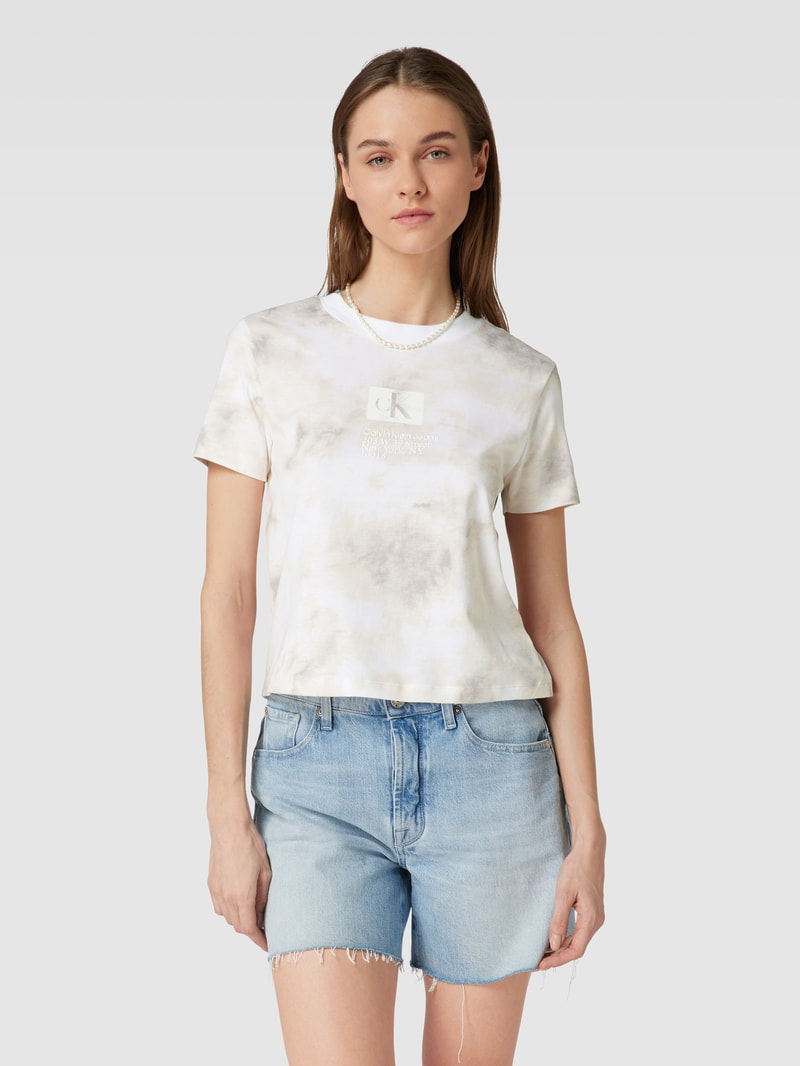 T-Shirt im Batik-Look Modell 'TIE DYE BABY' in beige