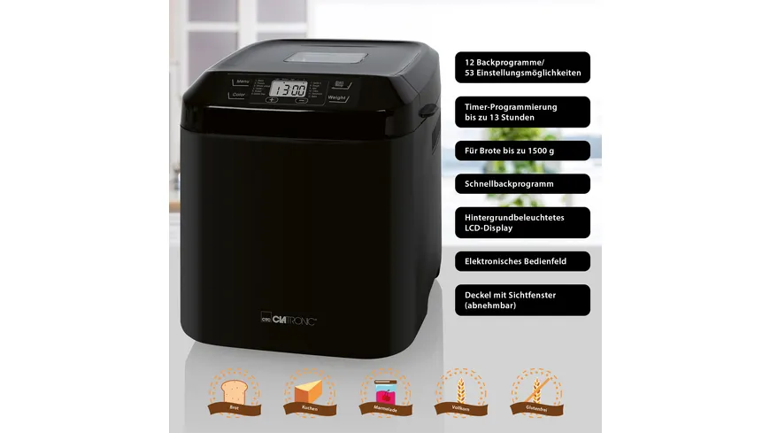 CLATRONIC Brotbackautomat BBA 3774 Schwarz