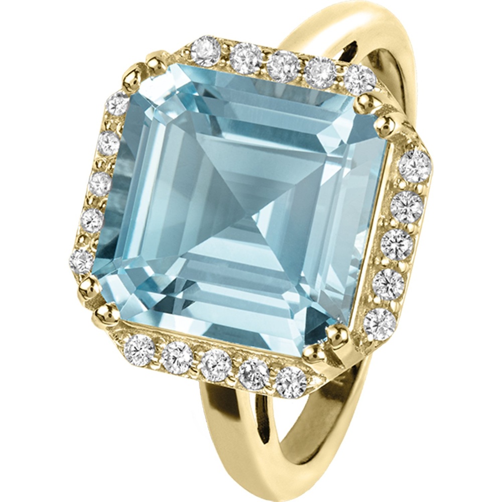 Jacques Lemans Bague pour femme 925 Argent bleu clair Bague