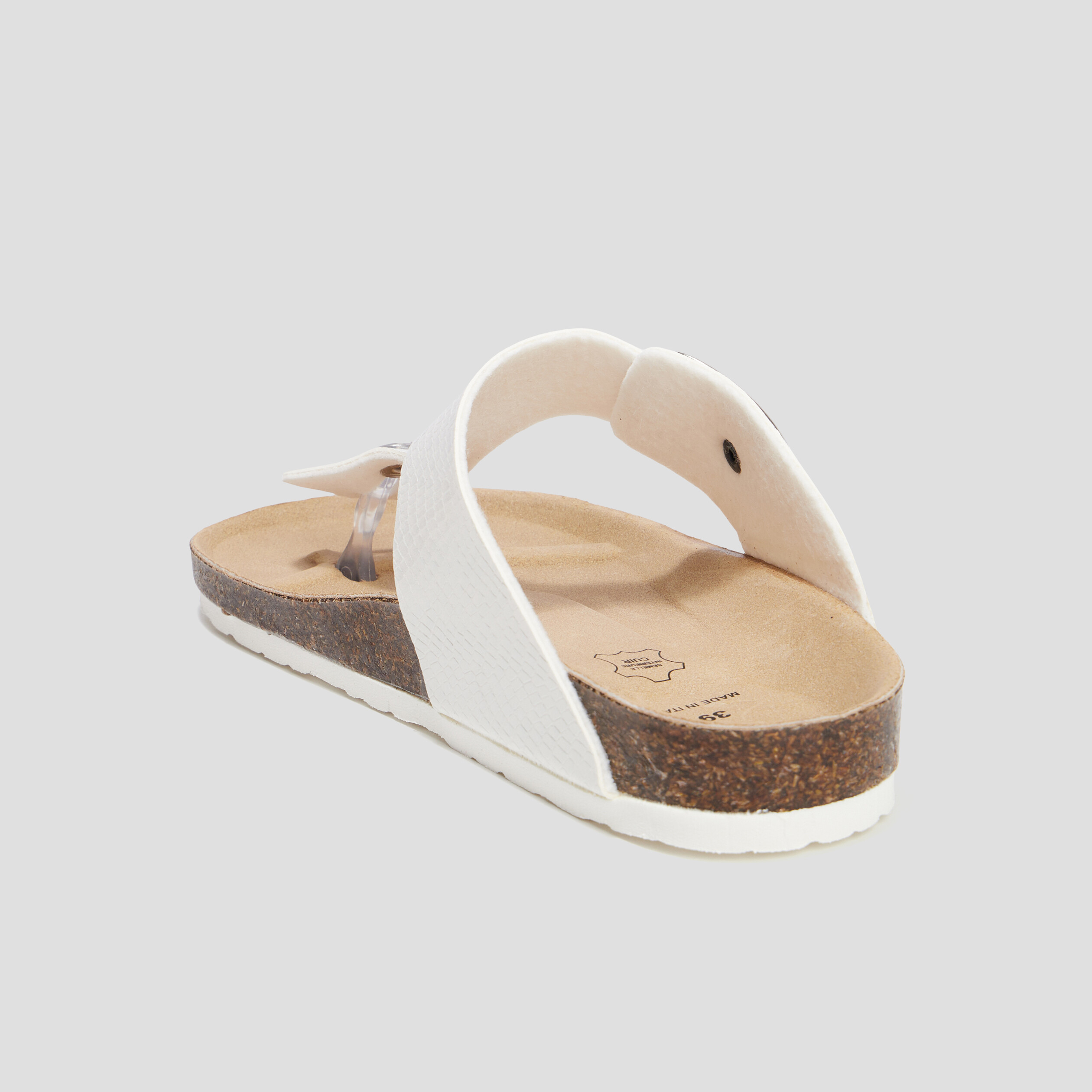 Mules plates entredoigts blanc femme | La Halle