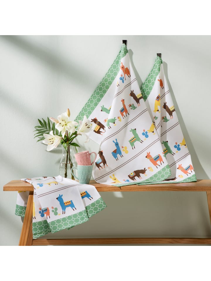 Erwin Müller Baumwolle Geschirrtuch 4er-Pack in Lama günstig kaufen 50 x 70 cm