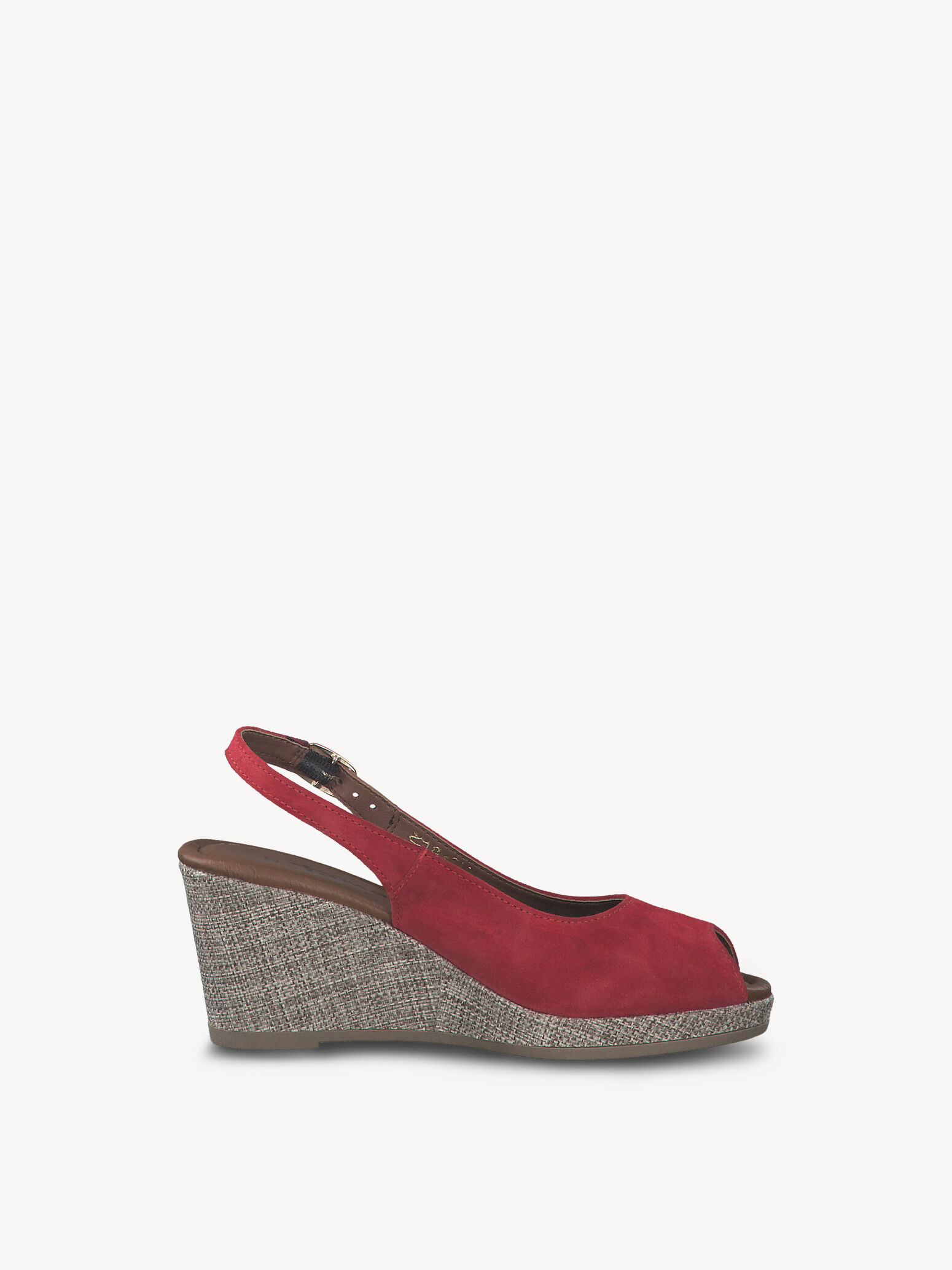 Sandale à talon en cuir - rouge