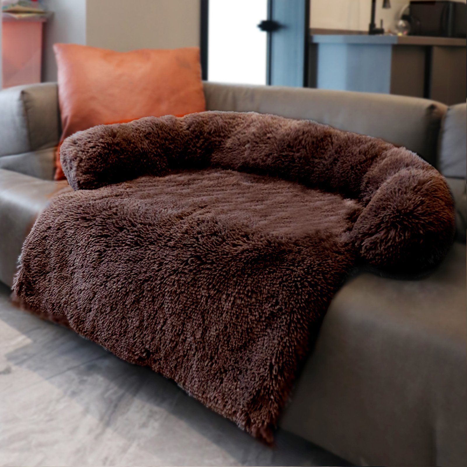 CALIYO Tiersofa Hundebett Grosse Hunde,Flauschig Haustierbett Katzenbett Waschbar, Plüsch, Schützt die Couch vor Haaren und Schmutz Anti-Rutsch/Fleckenbeständig