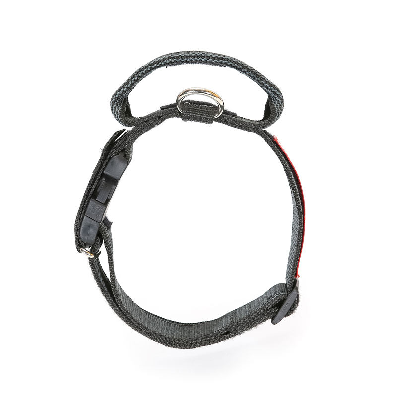 JULIUS-K9 Hundehalsbänder JULIUS-K9 Halsband mit Griff 50mm schwarz/ grau