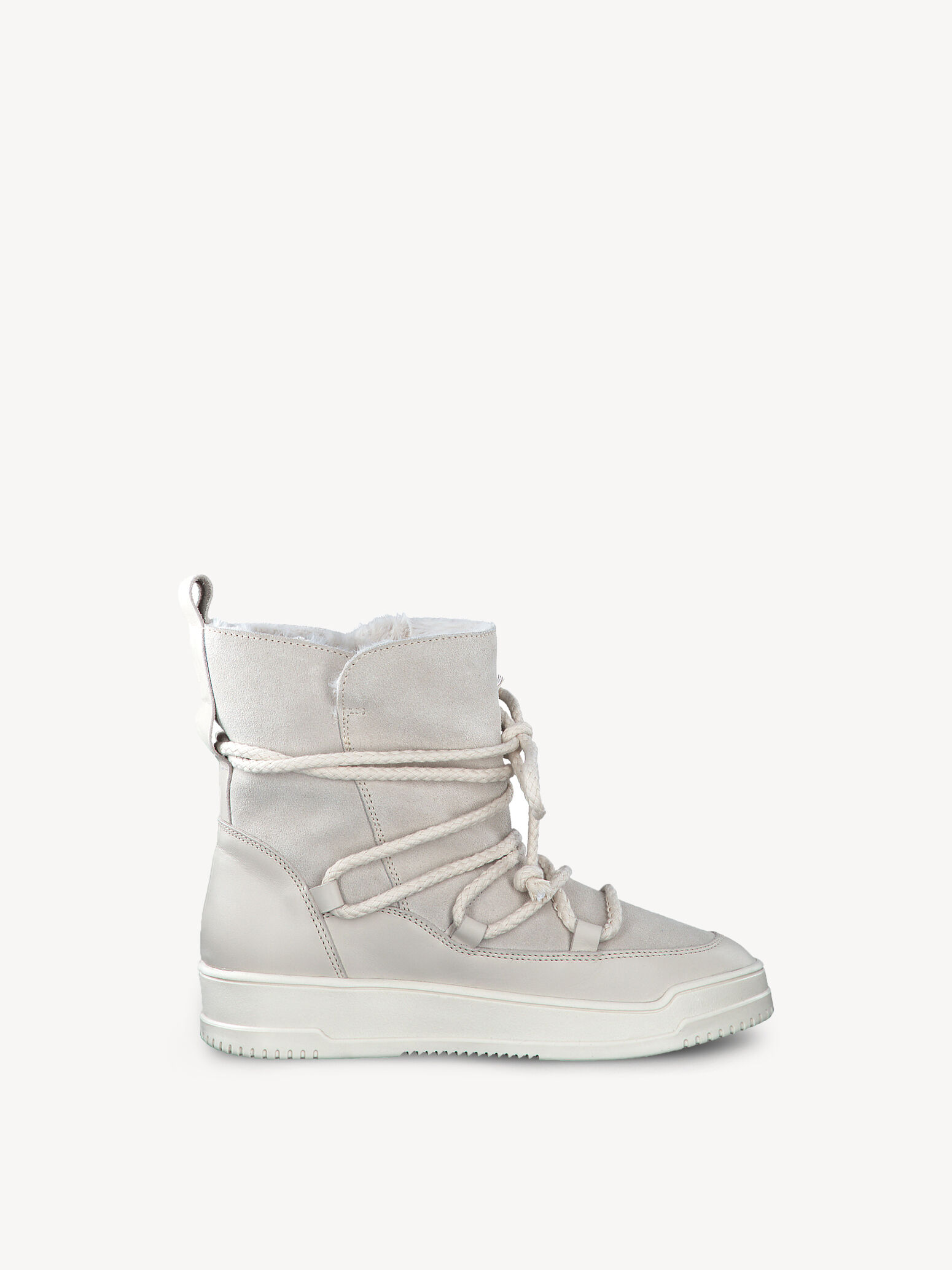 Bottine en cuir - beige doublure chaude