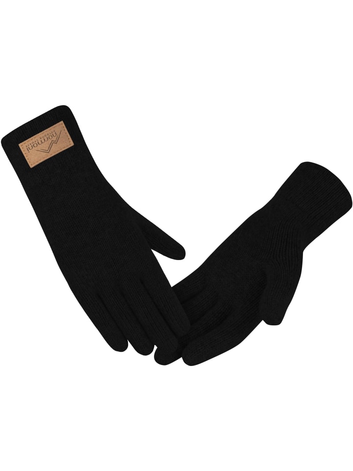 Normani Outdoor Sports Damen Merino Strick-Fingerhandschuhe Anula in Schwarz günstig kaufen