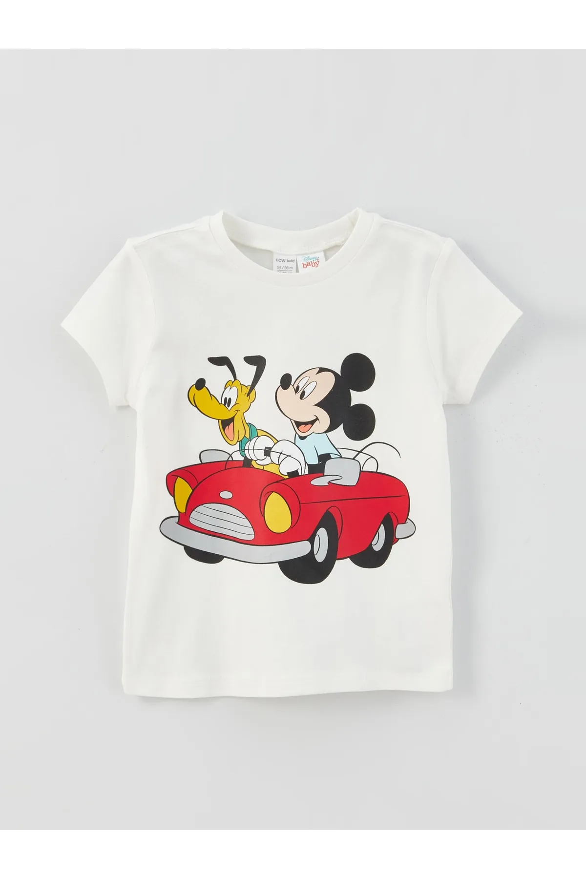 LC Waikiki  2er-Set aus T-Shirt und Shorts für Baby-Jungen mit Rundhalsausschnitt und Disney-Aufdruck, kurzärmlig